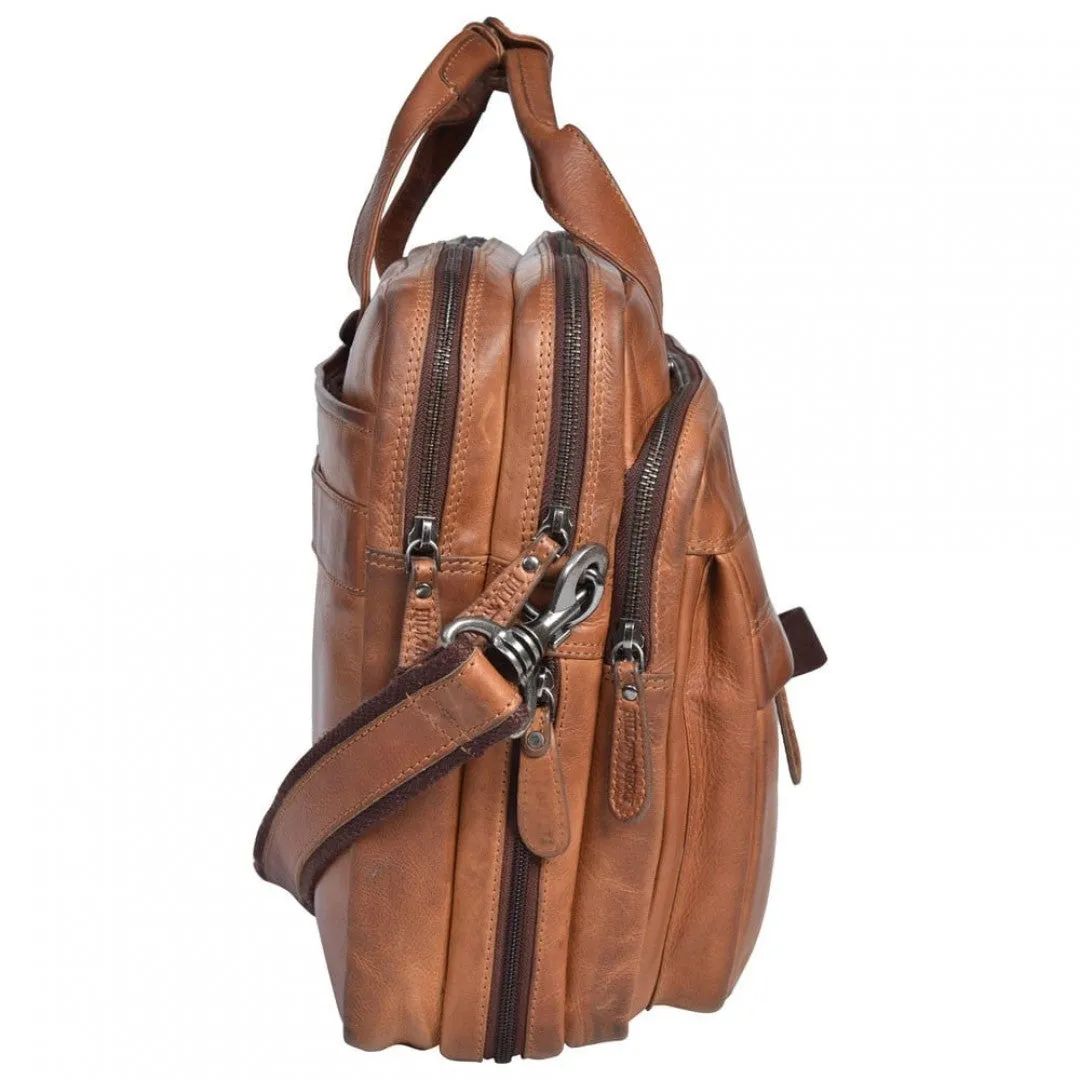 Genuine Leather Business Bag Hill Burry - VB100217-4075 - Vintage Leather Brown