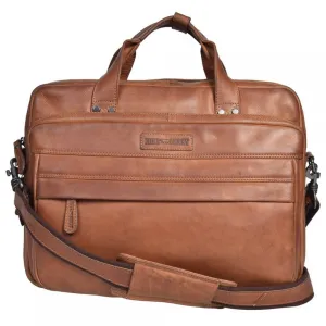 Genuine Leather Business Bag Hill Burry - VB100217-4075 - Vintage Leather Brown
