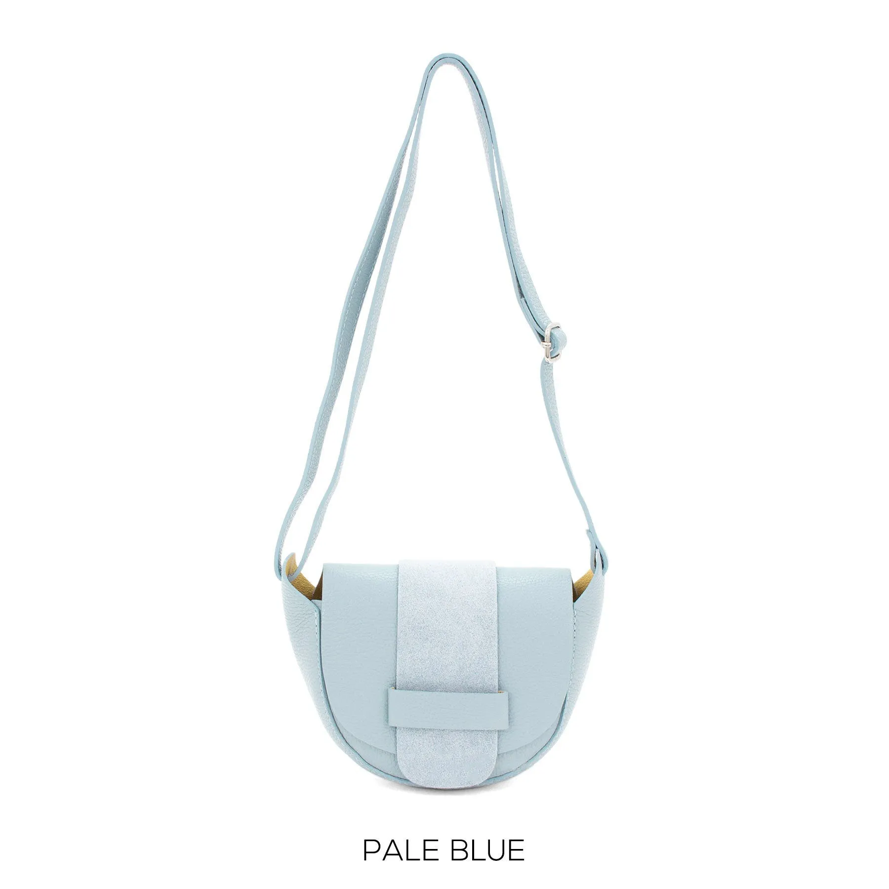 Genuine Leather Italian Elegant Leather & Suede Half Moon Crossbody Bag Shoulder Bag Crossbody Handbag Gift For Her Valentines Small Handbag