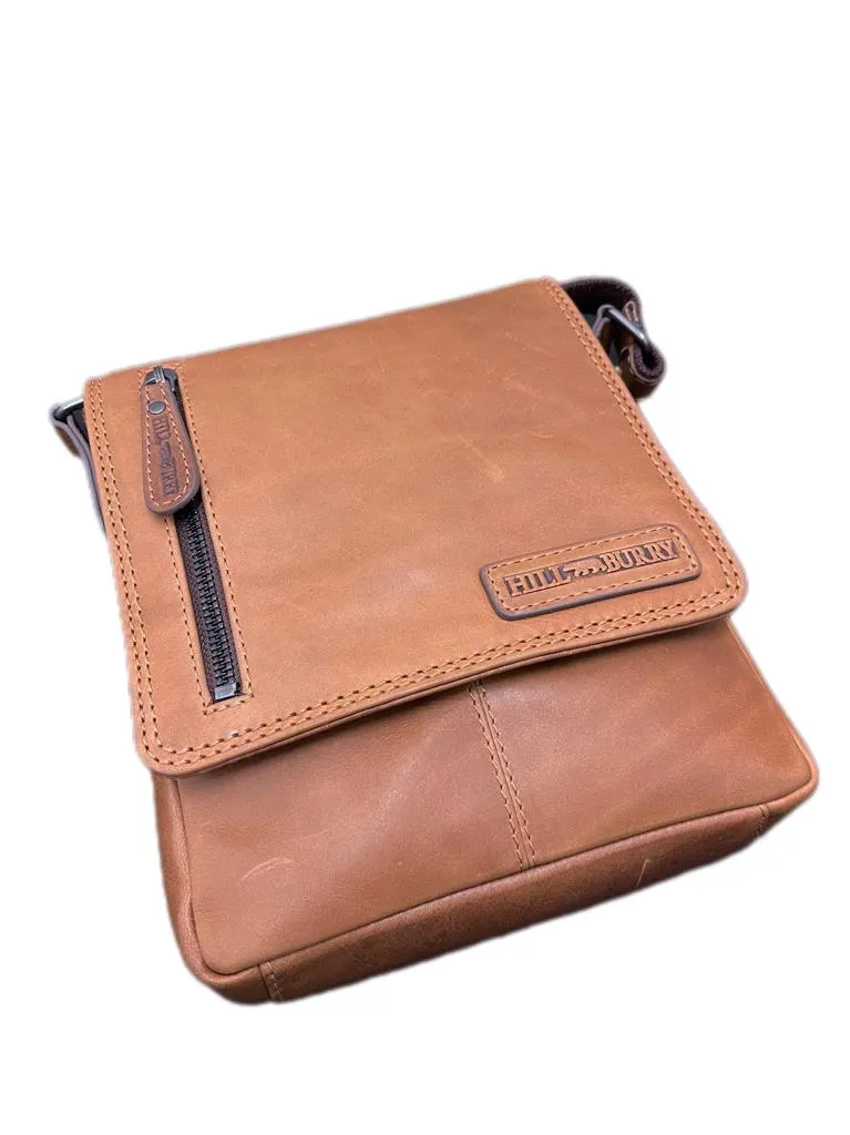 Genuine Leather Shoulder Bag Hill Burry - VB10041-3069S - Crossbody Bag - Vintage Leather Brown