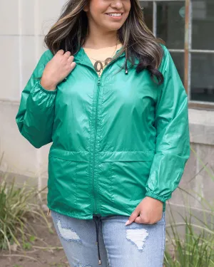 Grace and Lace Packable Rain Jacket - Aquamarine