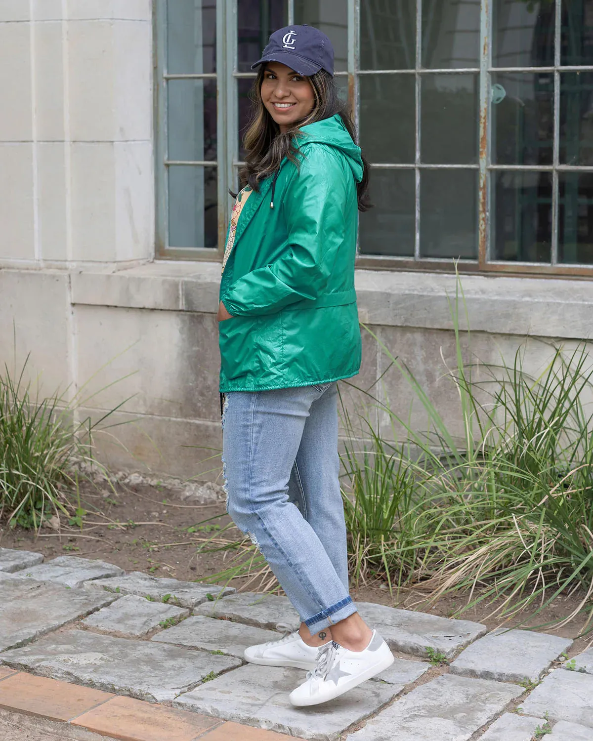 Grace and Lace Packable Rain Jacket - Aquamarine