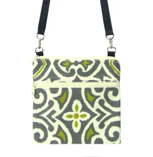 Granite Damask | Dark Grey Nylon | Mini Square Crossbody Bag