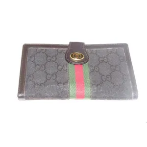 Gucci Black G Printed Green Stripe Collection Wallet