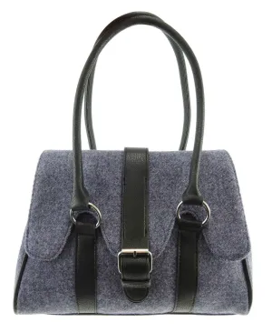 Harris Tweed Medium Scallop Bag - Orchy - Blue/Grey