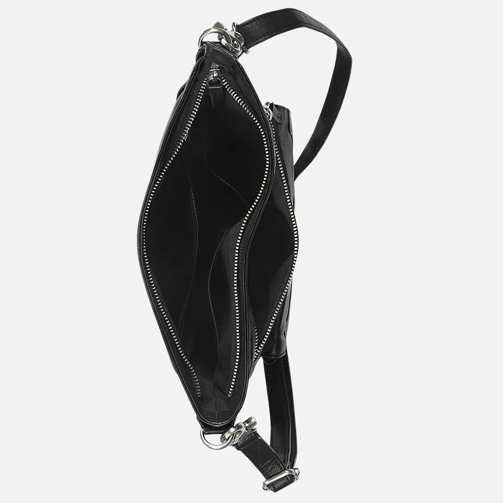 Idrissi | Women's Black Leather Shoulder Bag