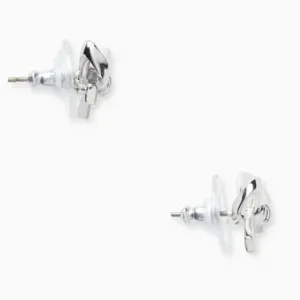 Kate Spade Skinny Mini Bow Stud Earrings in Silver