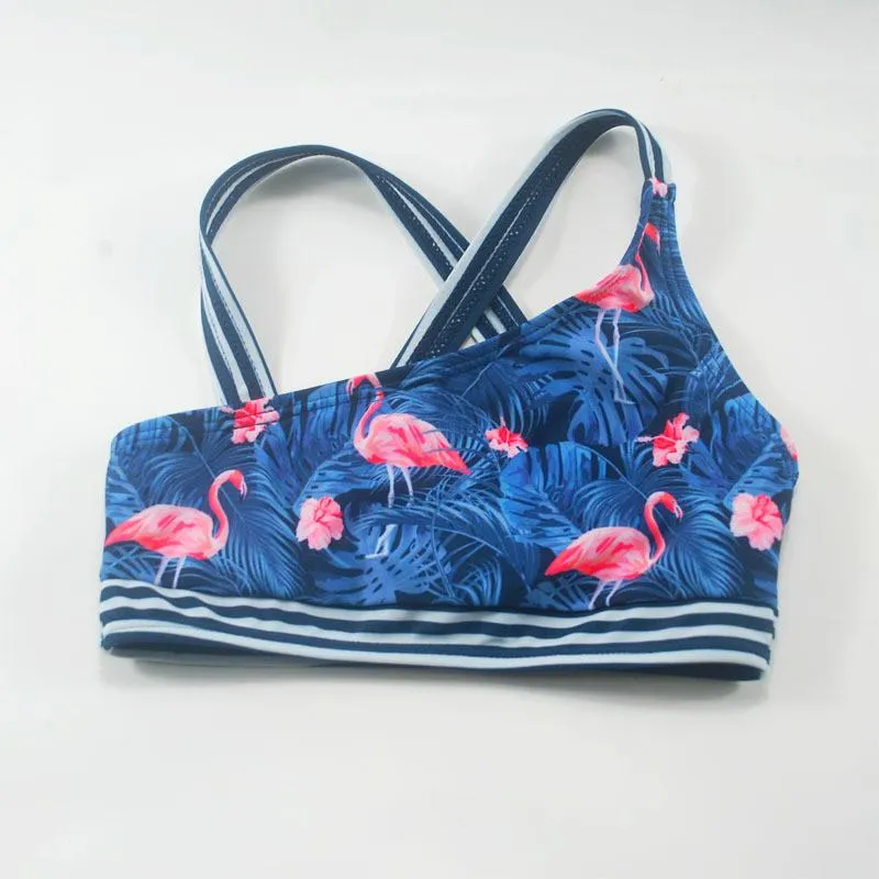 Kid Girl's Cute Flamingo Print Swimsuit
