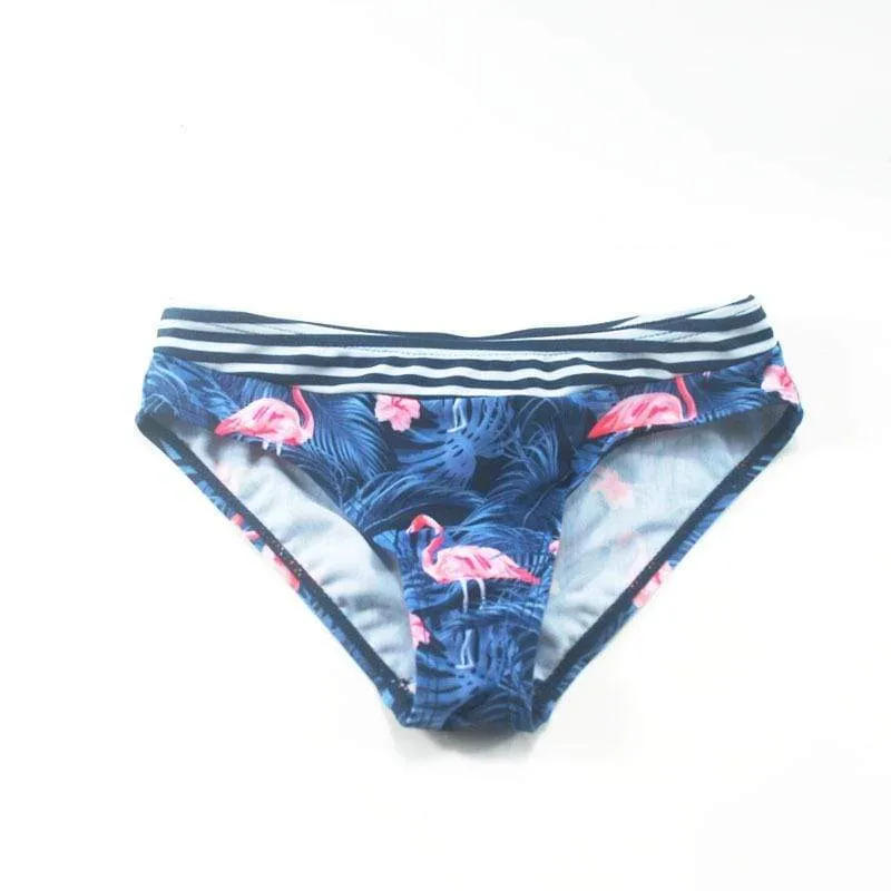 Kid Girl's Cute Flamingo Print Swimsuit