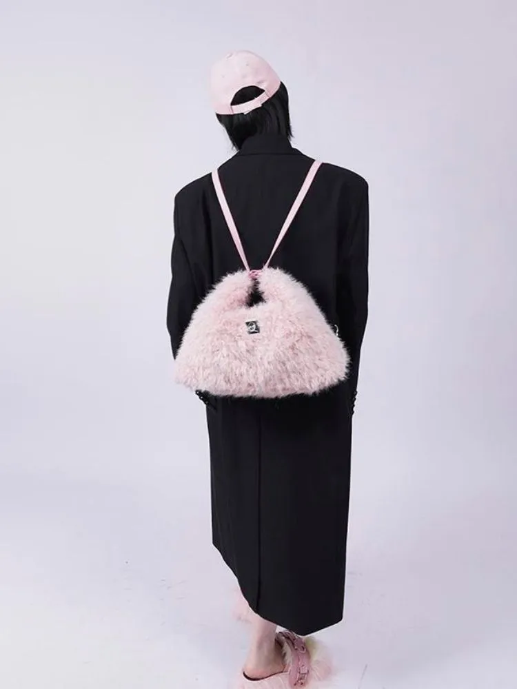 Large-capacity double shoulder fur bag 【s0000003474】