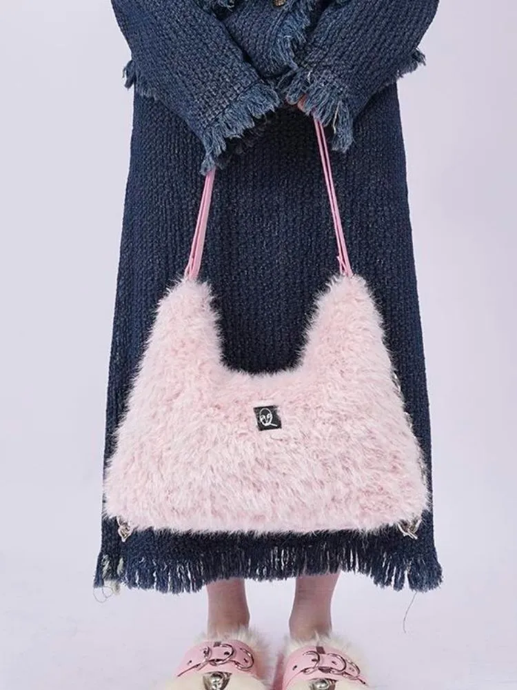 Large-capacity double shoulder fur bag 【s0000003474】
