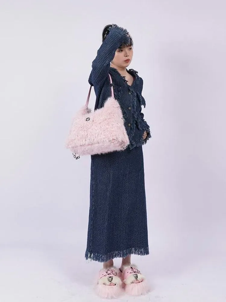 Large-capacity double shoulder fur bag 【s0000003474】