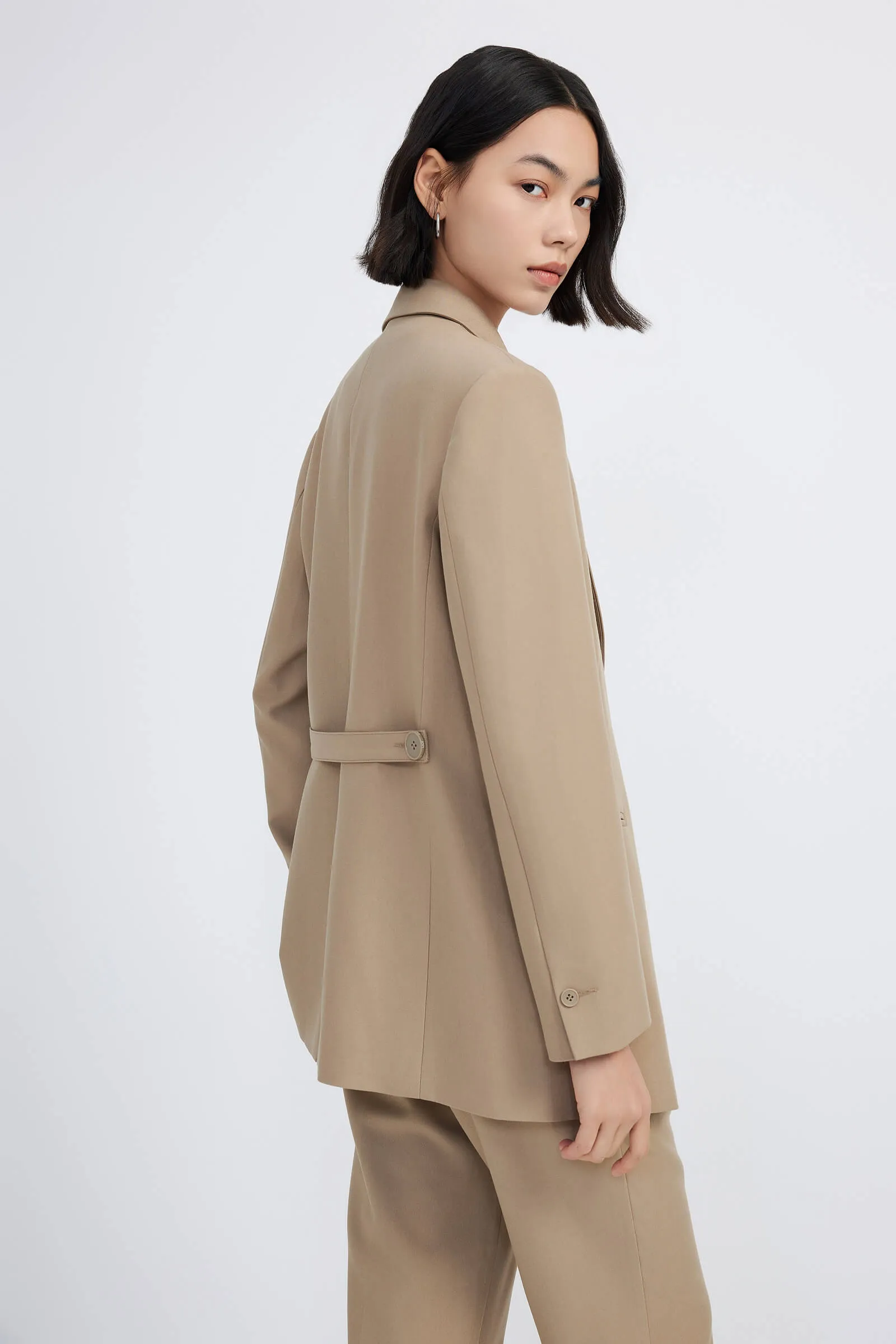 LILY Asymmetrical Belted Blazer