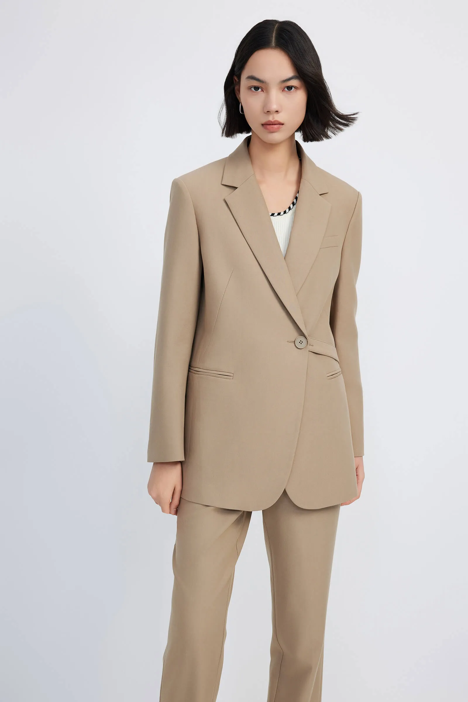 LILY Asymmetrical Belted Blazer