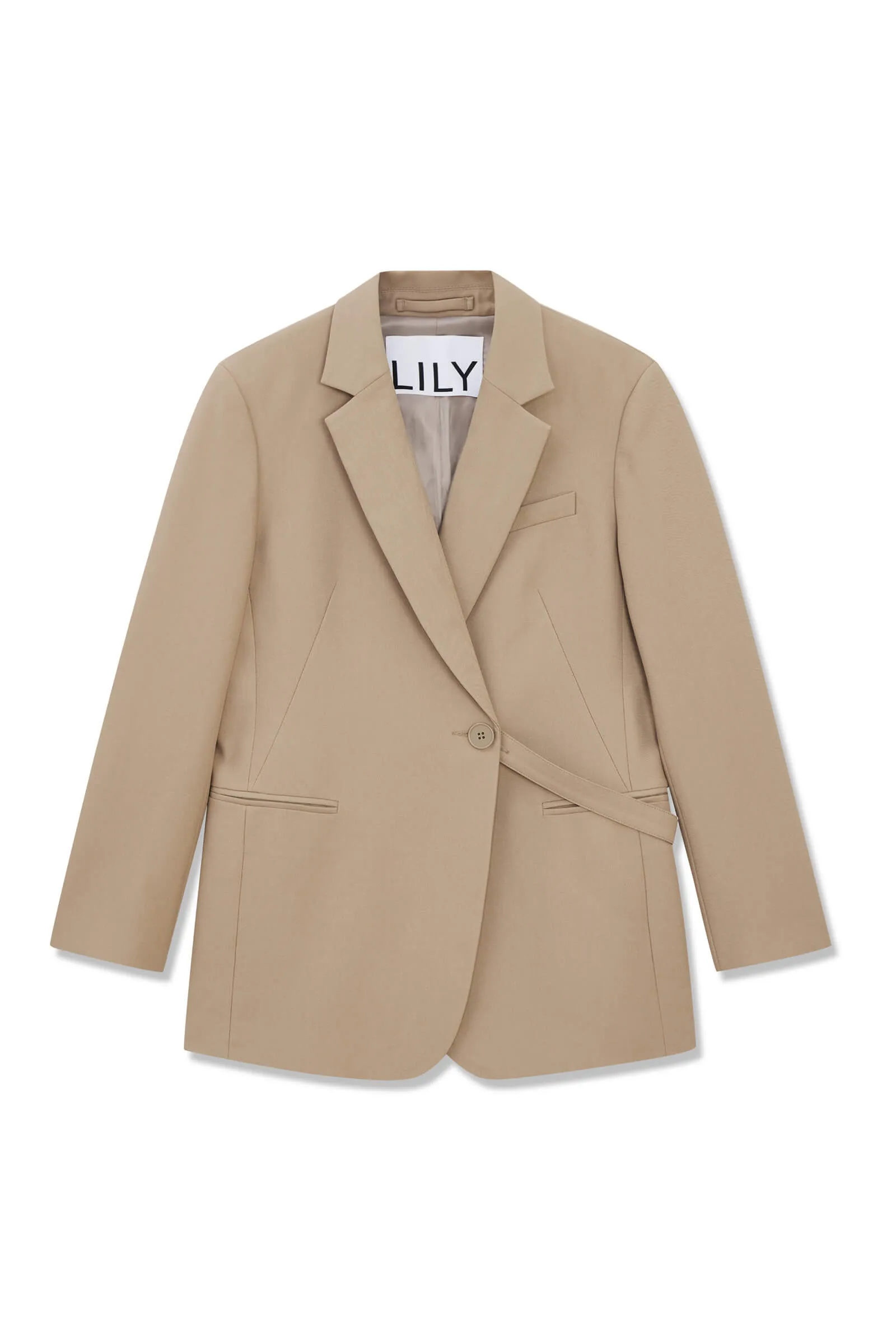 LILY Asymmetrical Belted Blazer