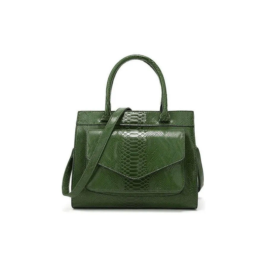 Luxury CrocTex PU Leather Shoulder Bag