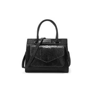Luxury CrocTex PU Leather Shoulder Bag