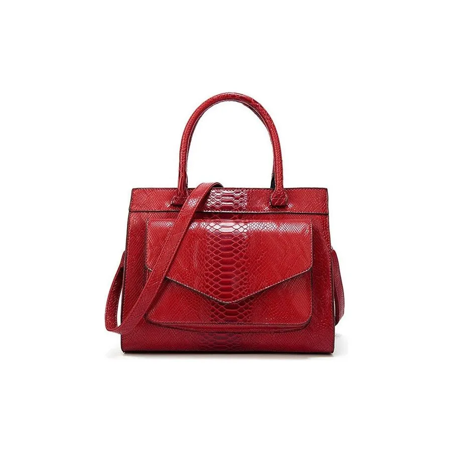 Luxury CrocTex PU Leather Shoulder Bag