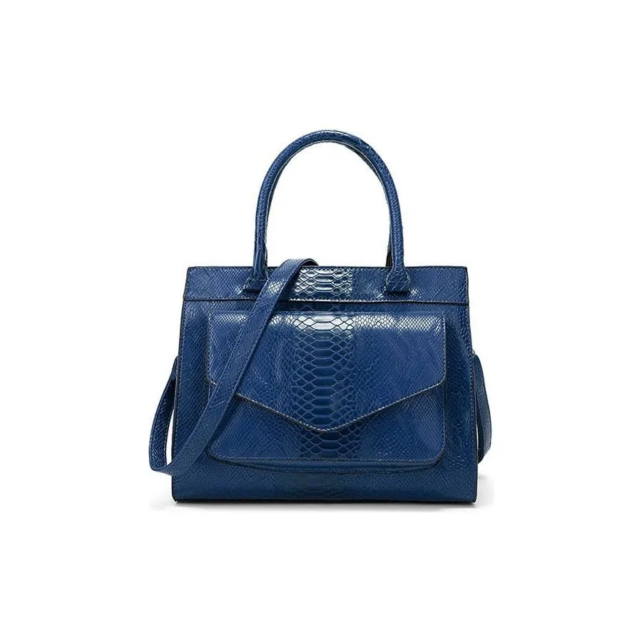Luxury CrocTex PU Leather Shoulder Bag