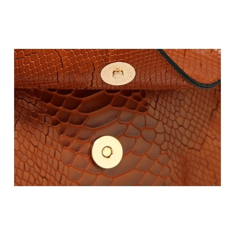 Luxury CrocTex PU Leather Shoulder Bag