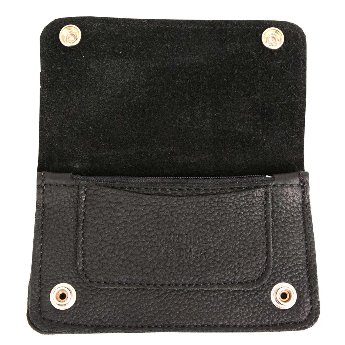Milwaukee Leather MLW7883 Men's 6 Black Naked Leather Soft Biker Wallet - Bi-Fold Anti-Theft Stainless Steel Chain