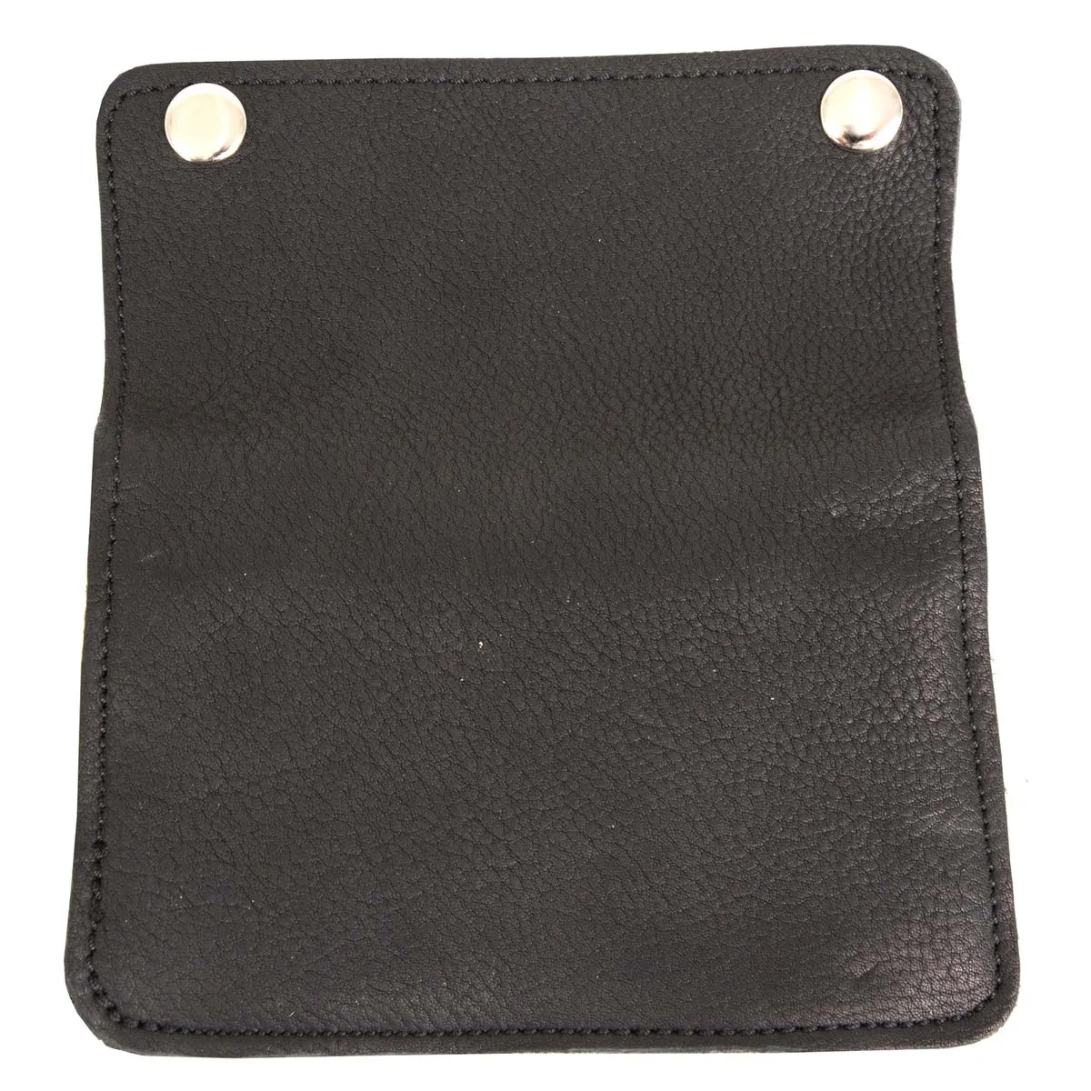 Milwaukee Leather MLW7883 Men's 6 Black Naked Leather Soft Biker Wallet - Bi-Fold Anti-Theft Stainless Steel Chain