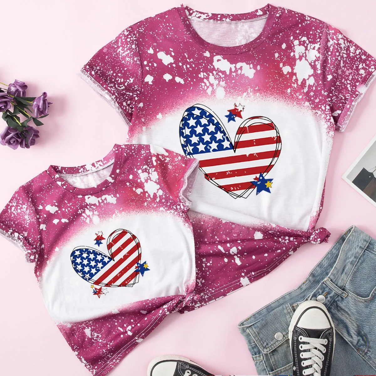 Mom and Me Festive Prints Round Neck T-shirt (5 Colors)