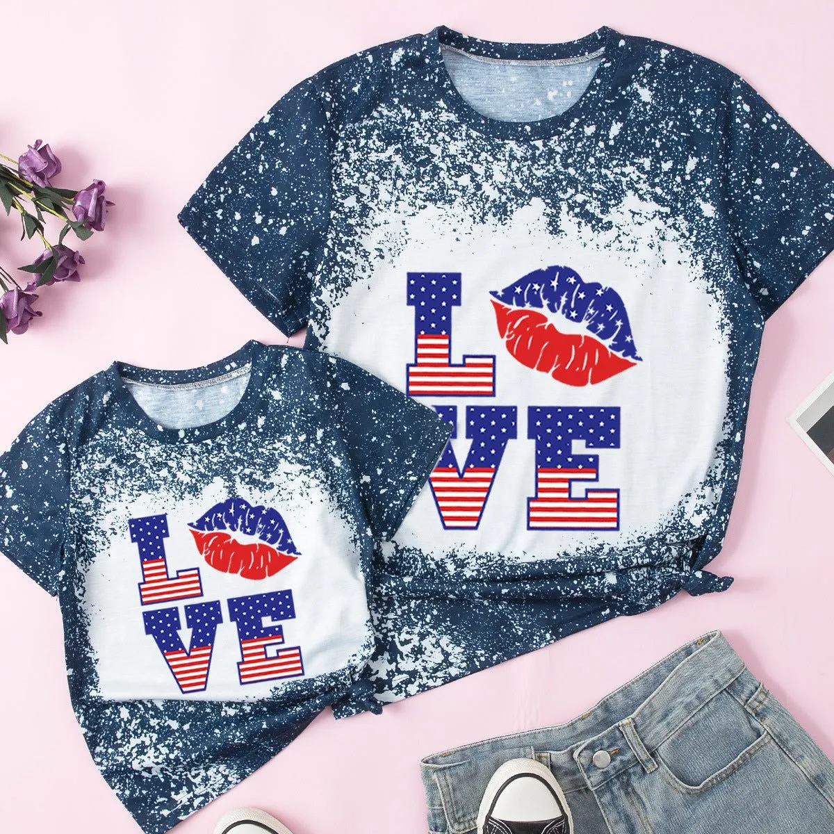 Mom and Me Letter Print Round Neck T-shirt (5 Colors)