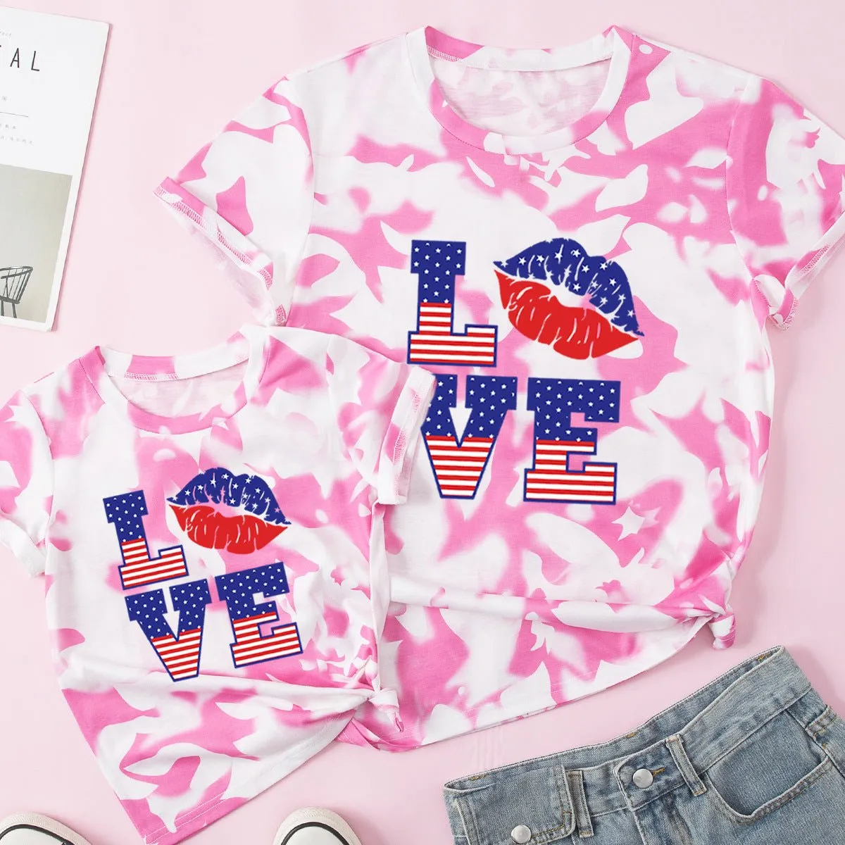 Mom and Me Letter Print Round Neck T-shirt (5 Colors)