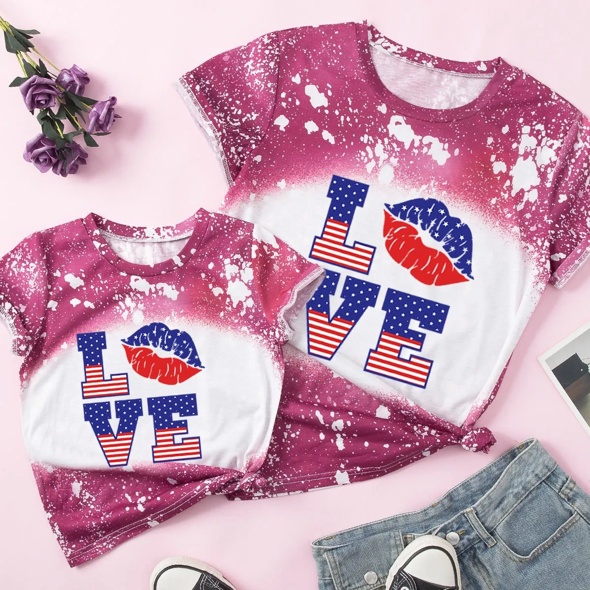 Mom and Me Letter Print Round Neck T-shirt (5 Colors)