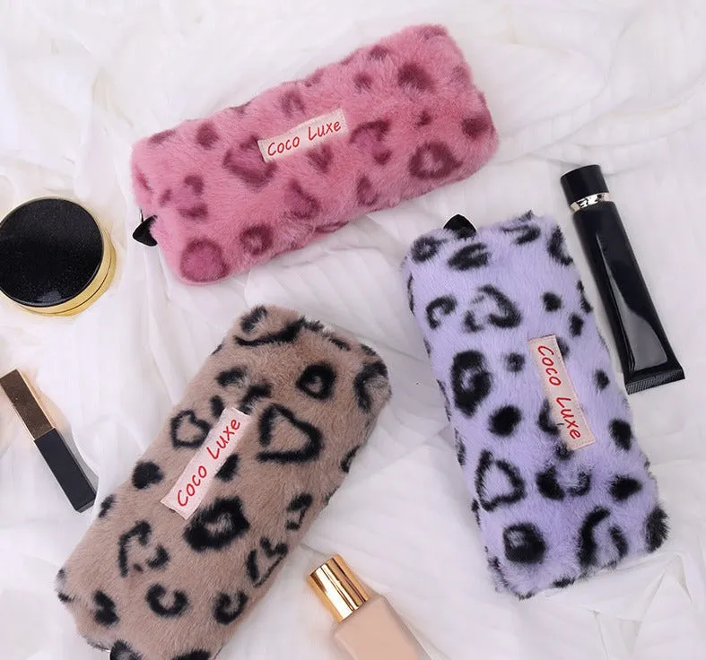 New Plush European and American Style Autumn and Winter Fashion Leopard Print Versatile Zipper Small Square Bag