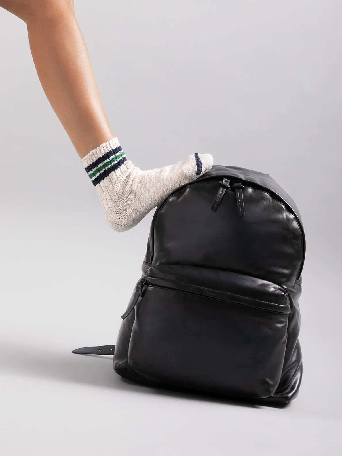 OC PACK - Black Leather Backpack
