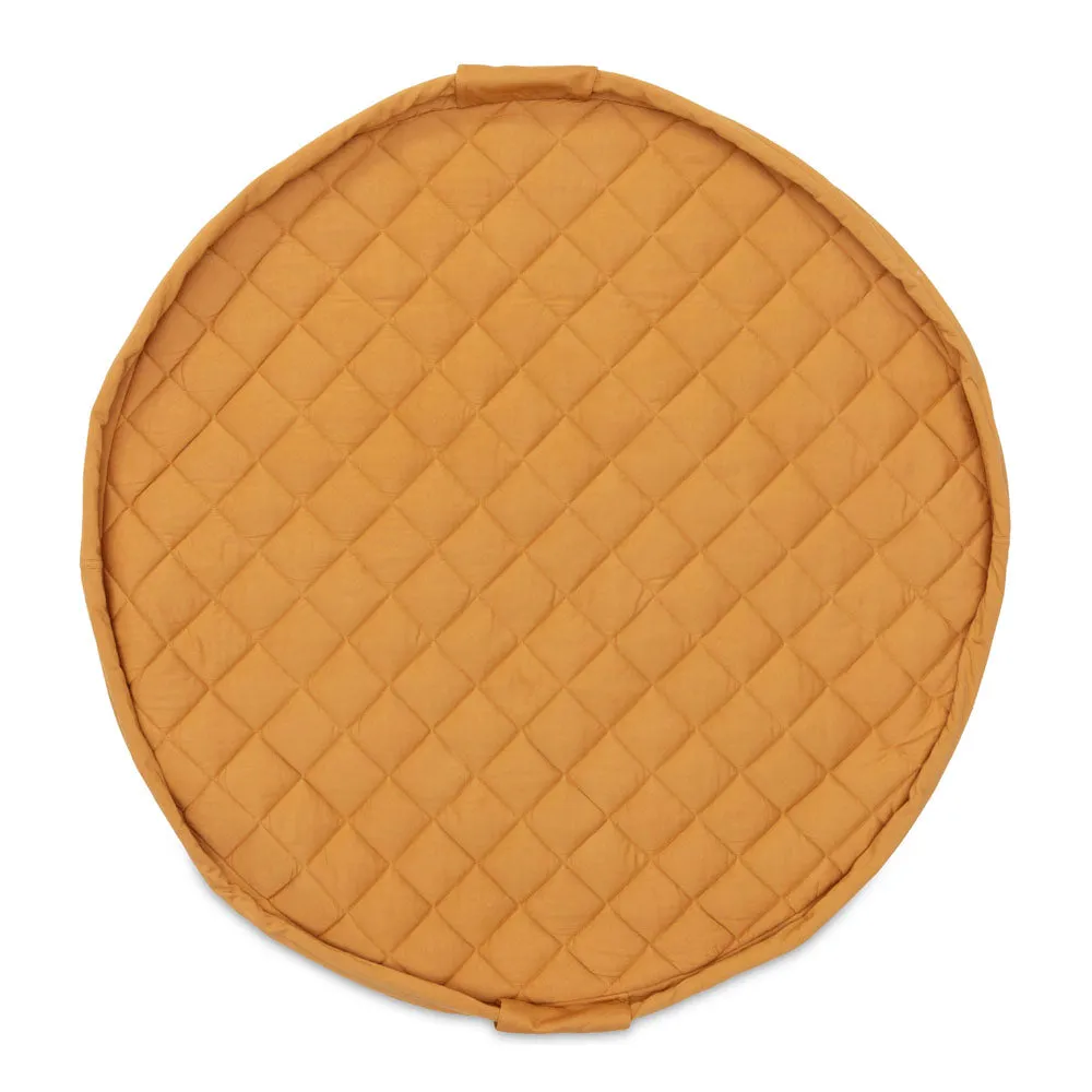 Organic Soft Baby Play Mat and Storage Bag  – Mustard Chai Tea