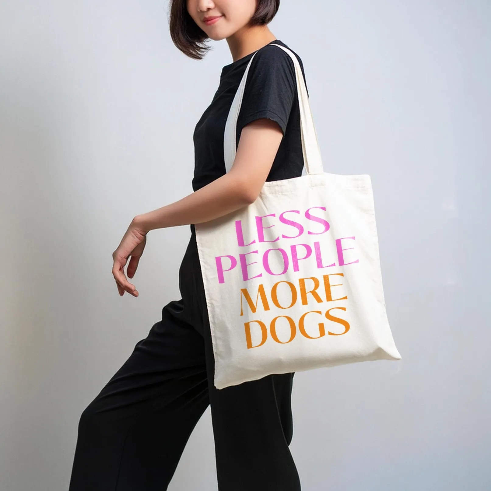 PawsMo LESS PEOPLE MORE DOGS Tote Bag