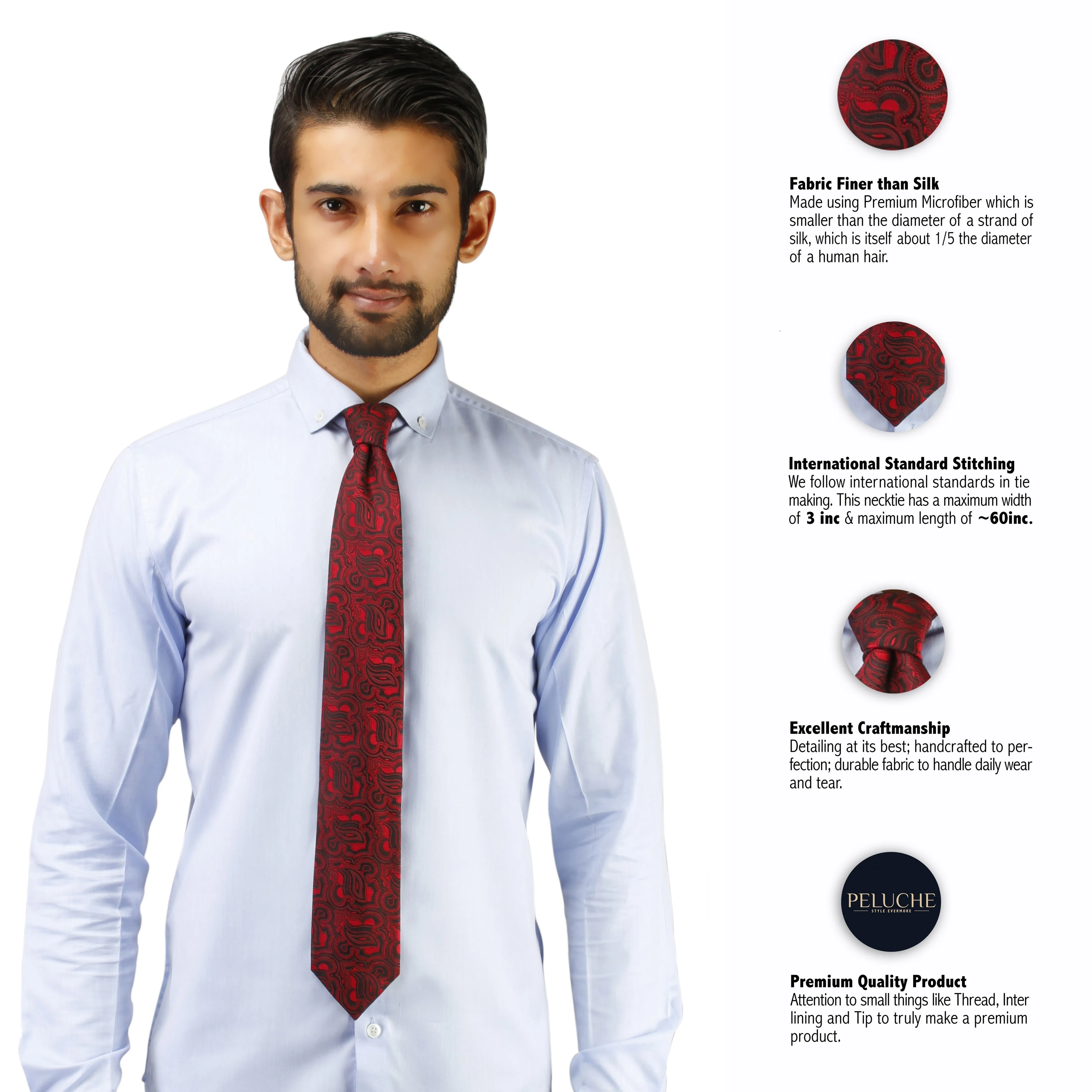 Peluche Graceful Microfiber Necktie for Men
