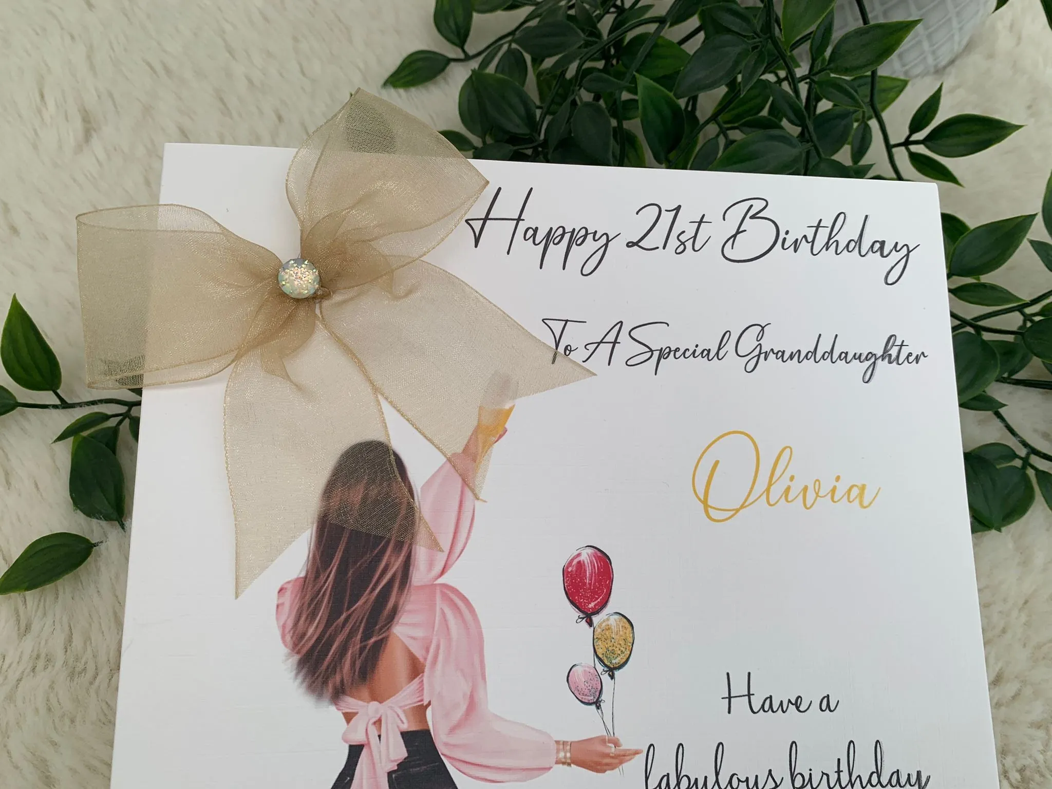 Personalised Birthday Card Party Girl Black Jeans