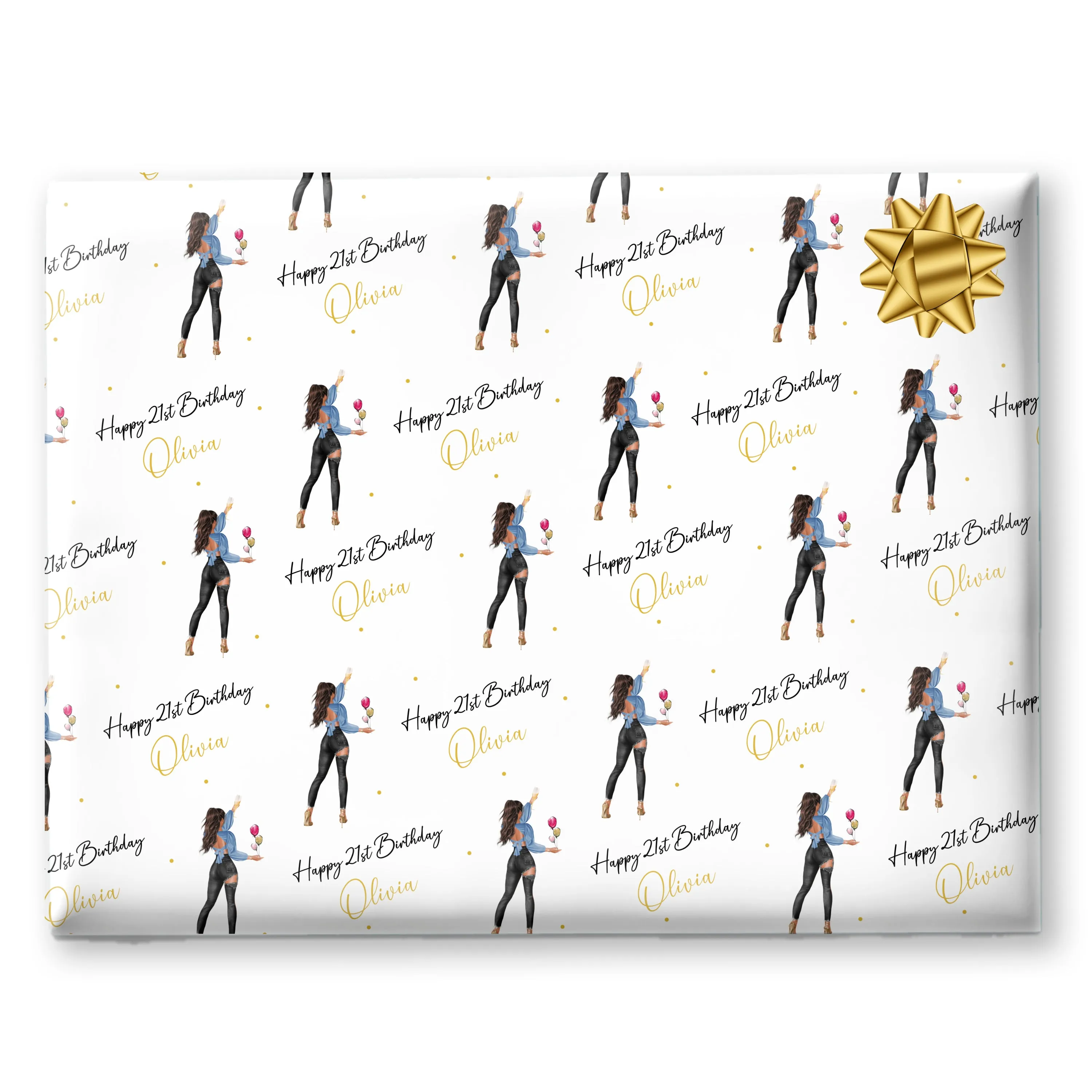 Personalised Birthday Card Party Girl Black Jeans