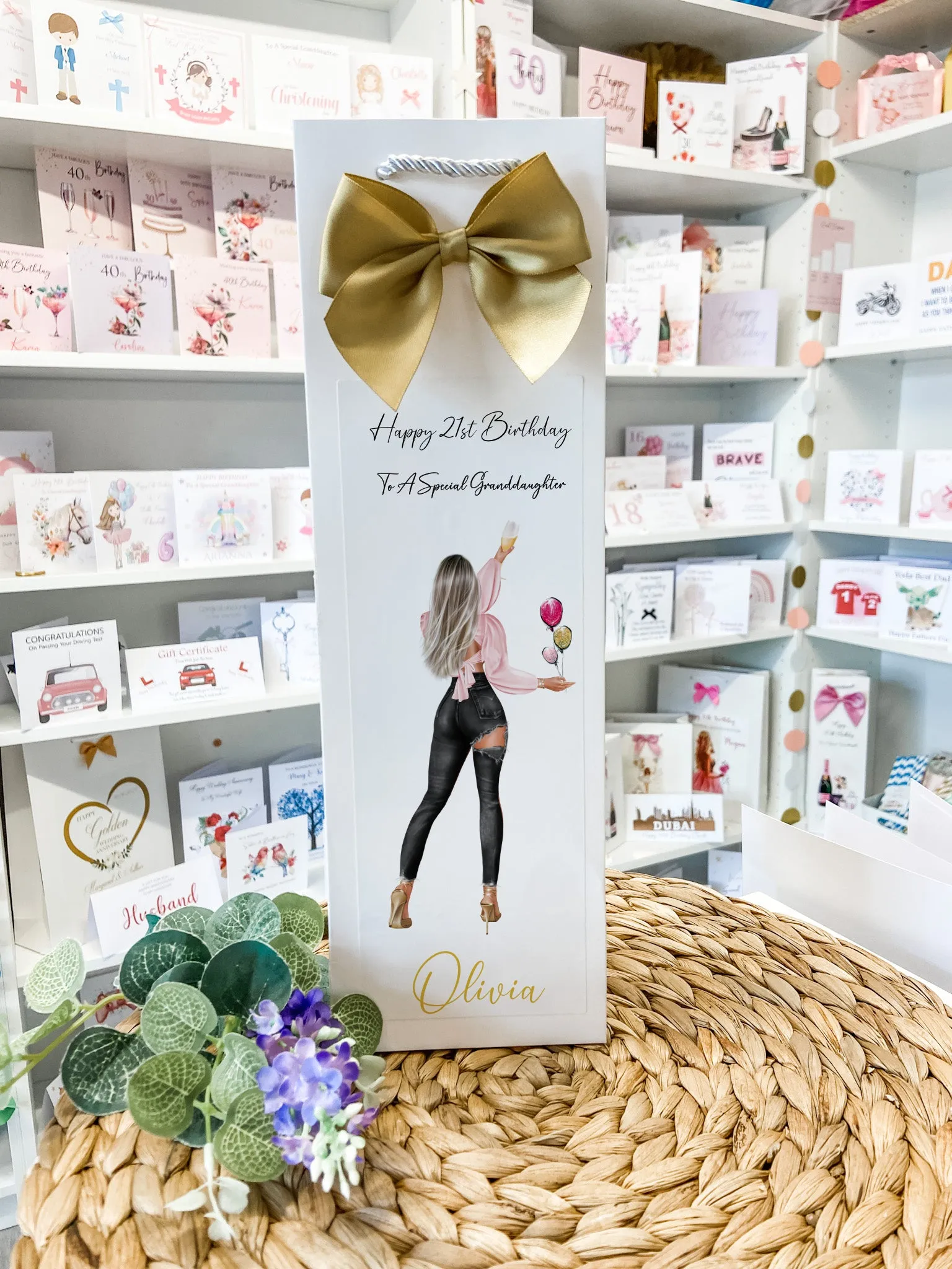 Personalised Birthday Card Party Girl Black Jeans