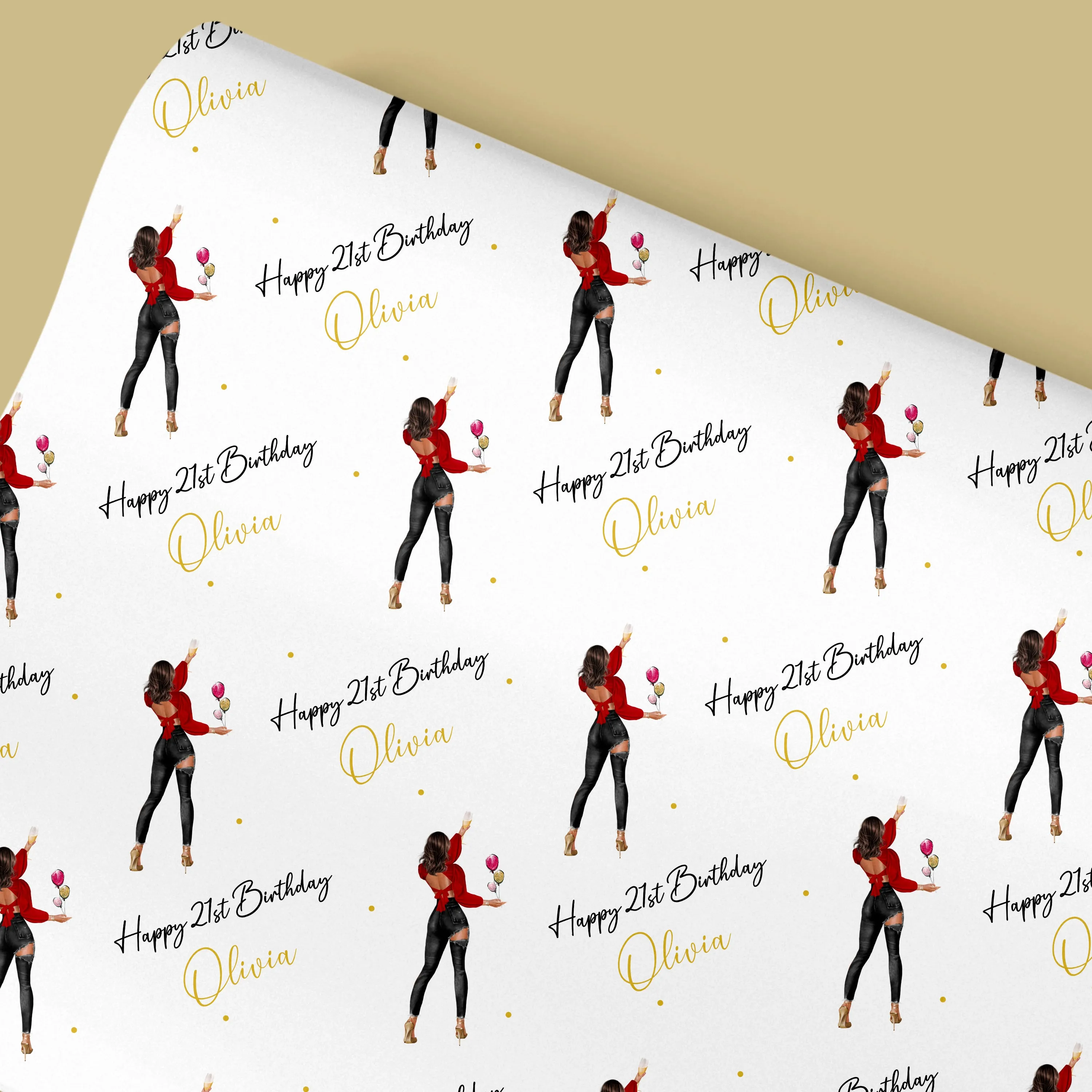 Personalised Birthday Card Party Girl Black Jeans