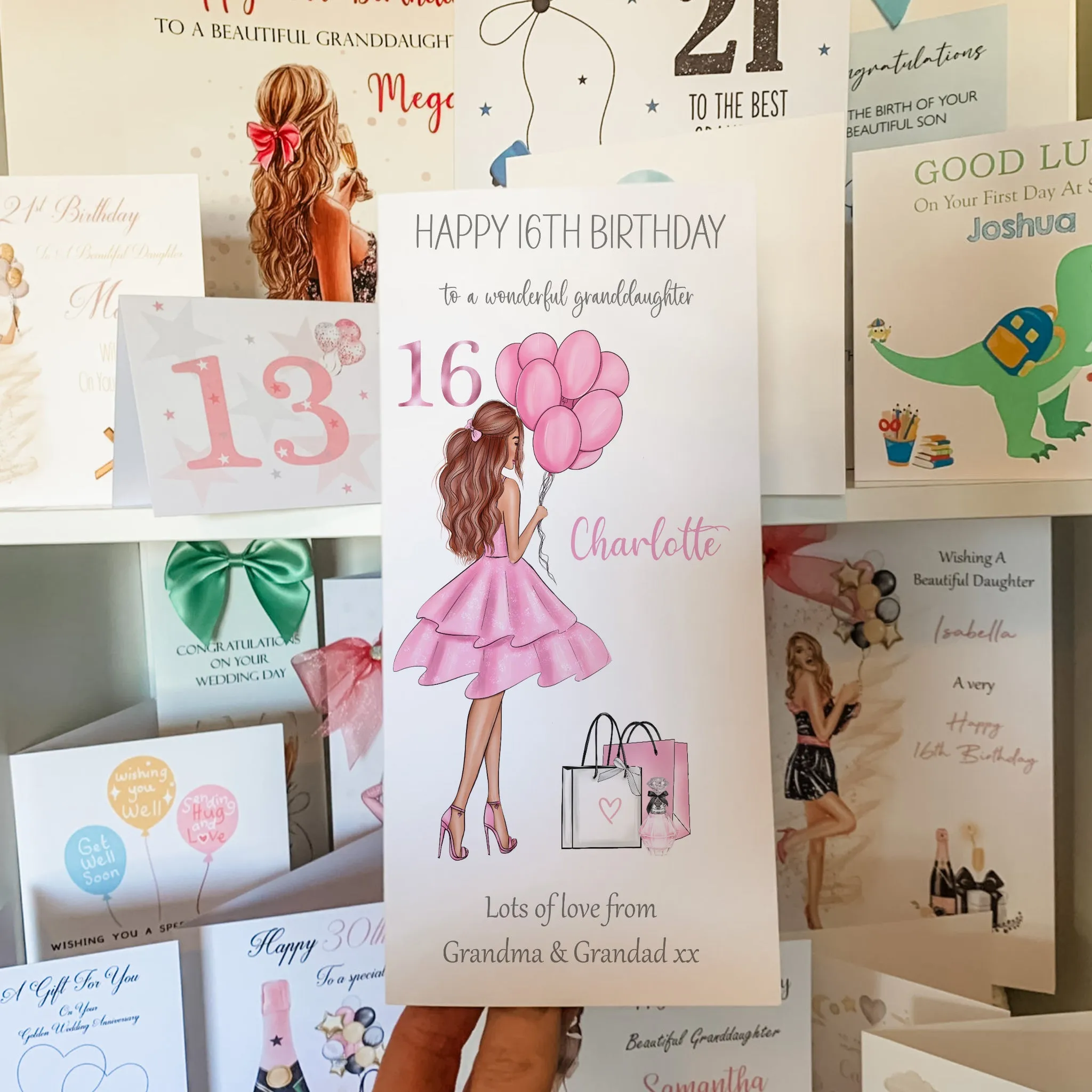 Personalised Birthday Gift Wrap Girl Pink Dress