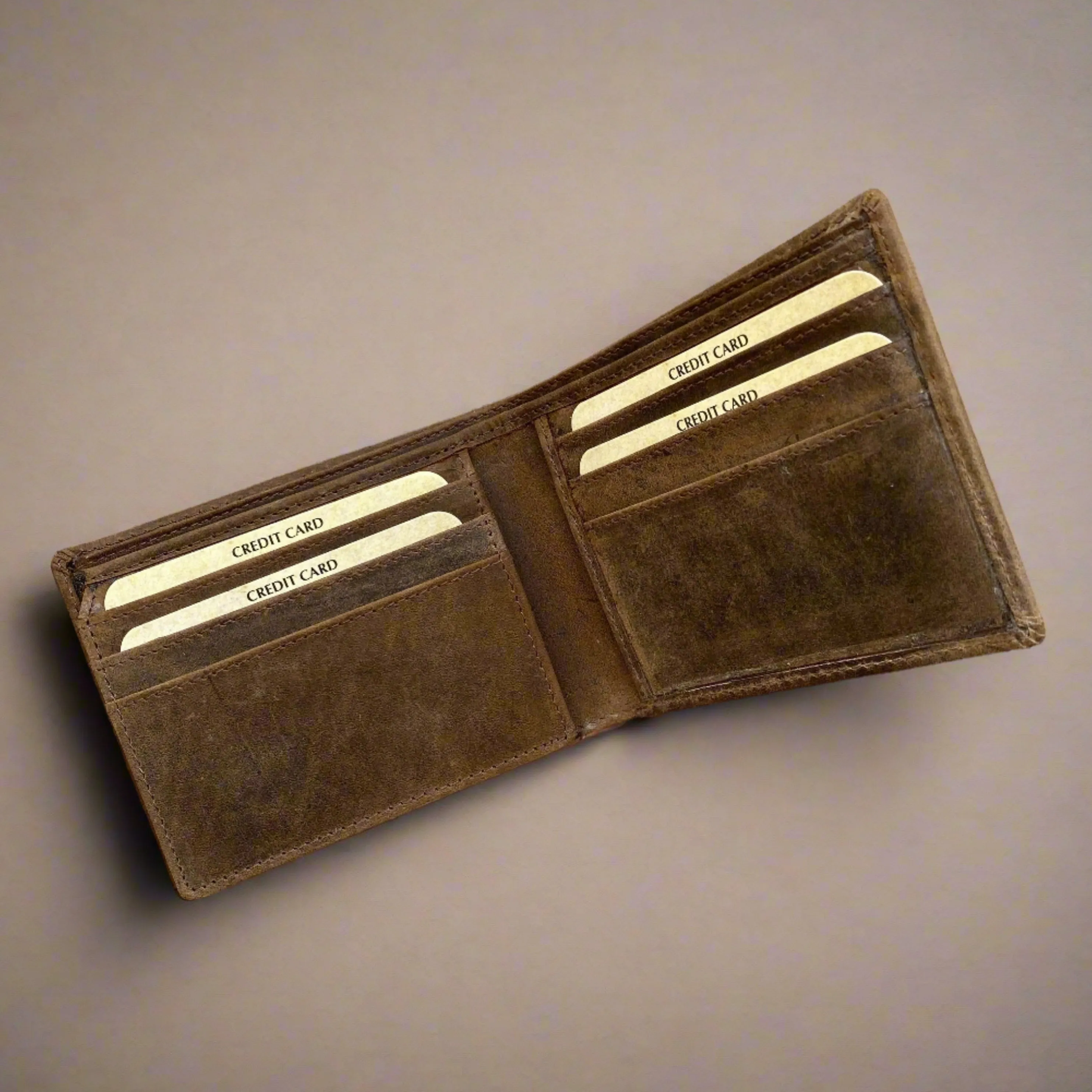 Personalised Brown Vintage Leather Mens Wallet