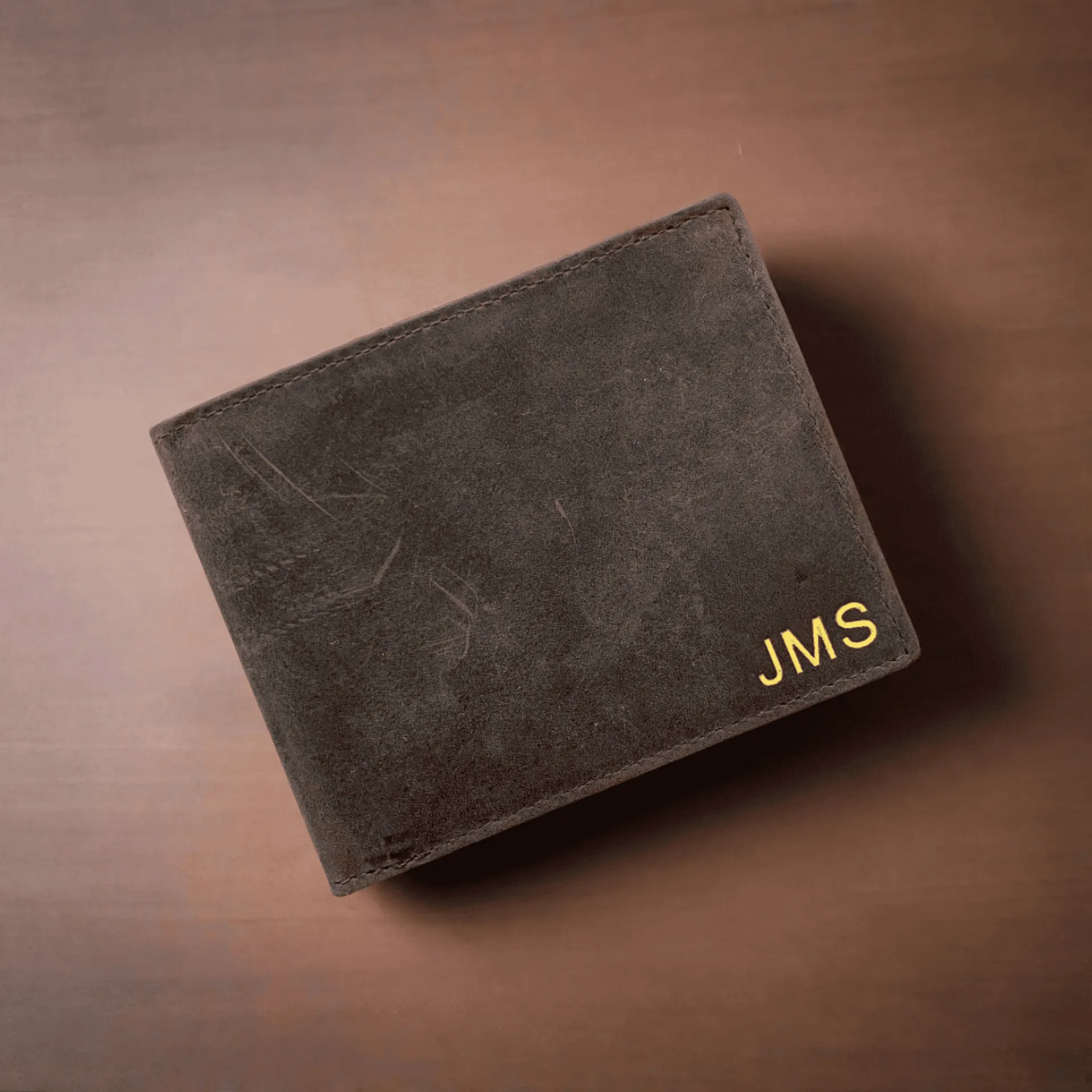 Personalised Brown Vintage Leather Mens Wallet