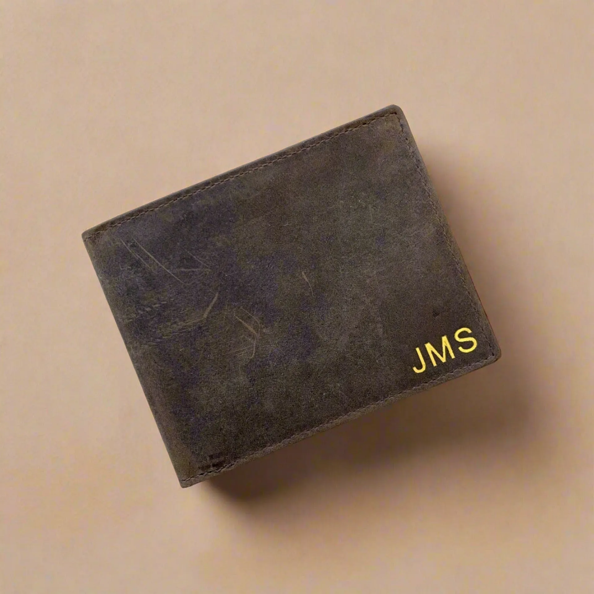 Personalised Brown Vintage Leather Mens Wallet