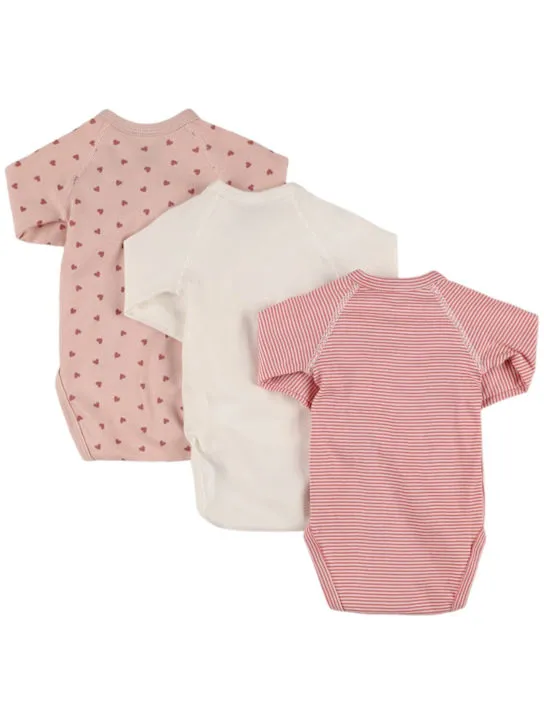 Petit Bateau   Set of 3 printed cotton bodysuits 