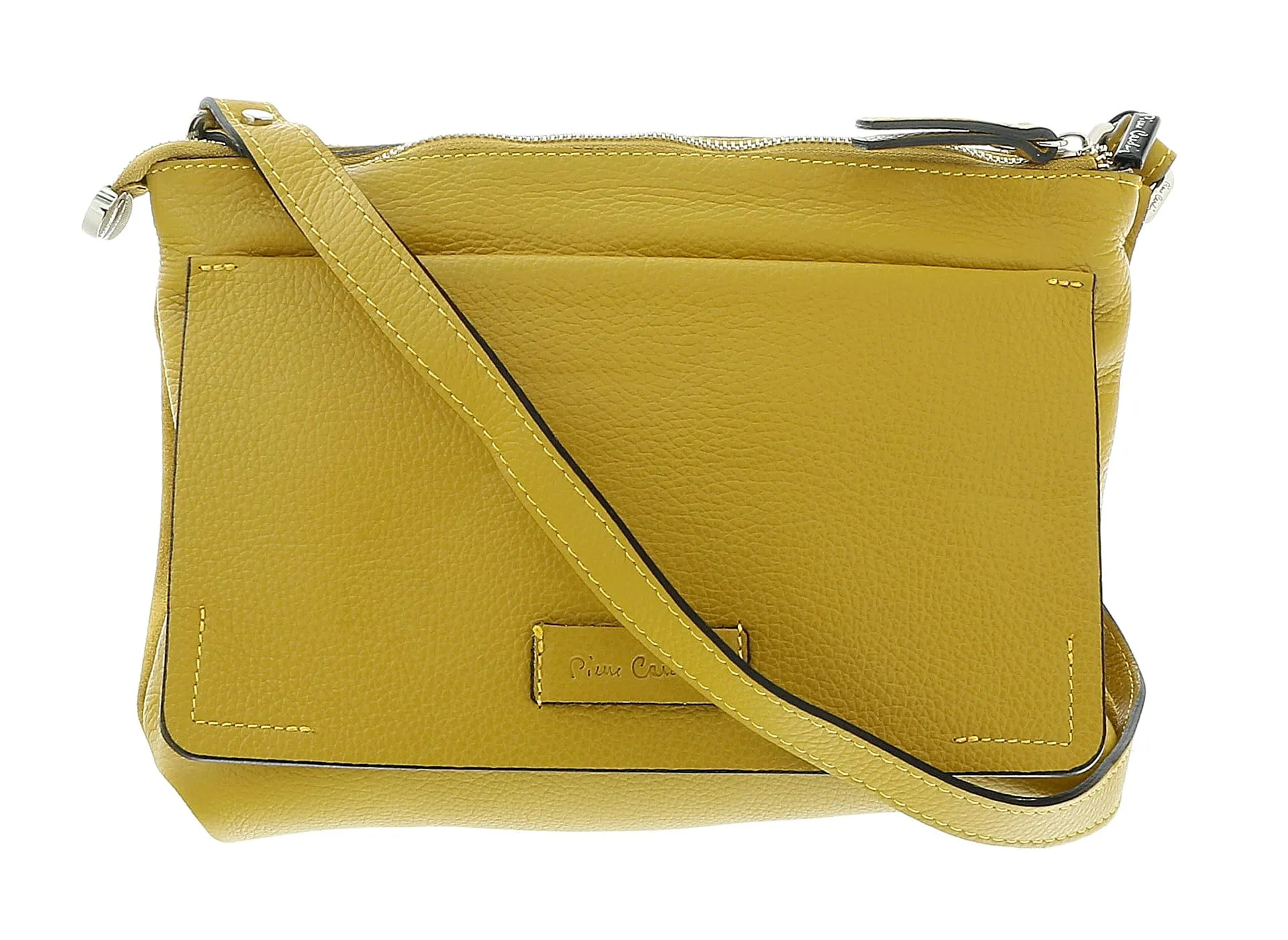 Pierre Cardin Yellow Leather Medium Suede Shoulder Bag