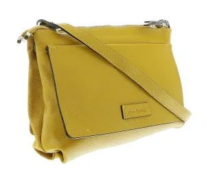 Pierre Cardin Yellow Leather Medium Suede Shoulder Bag