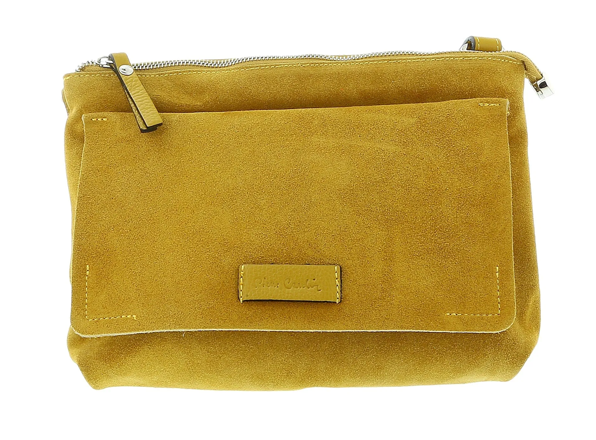Pierre Cardin Yellow Leather Medium Suede Shoulder Bag