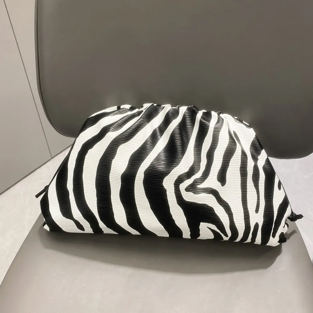 Pre Order:  Zebra Pattern Single Shoulder Crossbody Cloud Bag