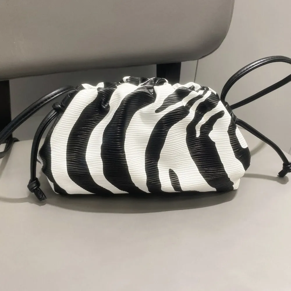 Pre Order:  Zebra Pattern Single Shoulder Crossbody Cloud Bag