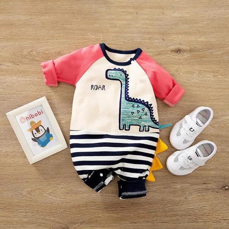 Premium 6 Dinosaur Pattern Bodysuit for Baby Boys